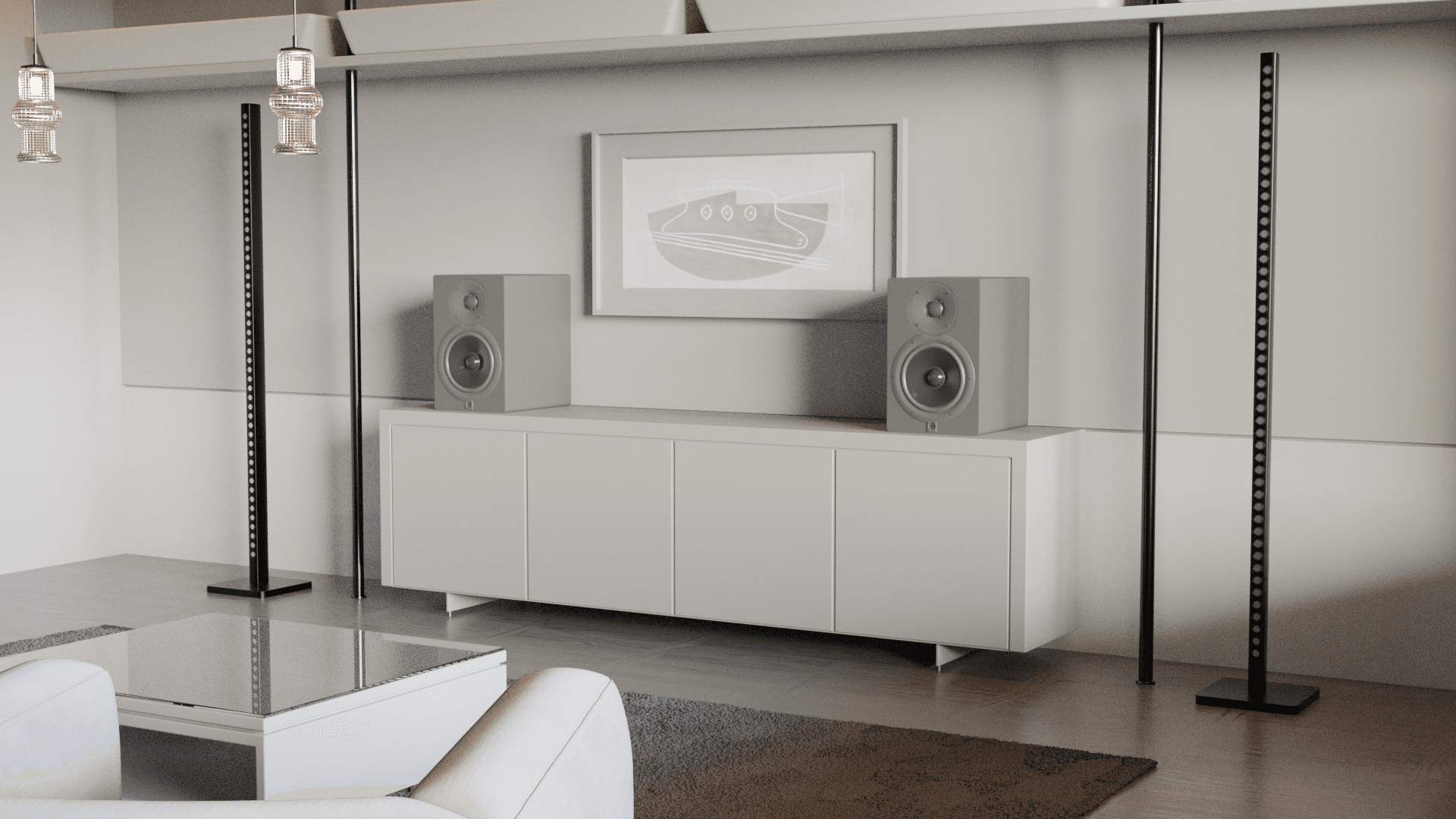 The Notes pair, white finish - landscape 1